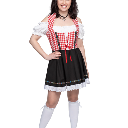 Oktoberfest Dirndl Jurk Oktoberfest Rood Wit Zwart Dames