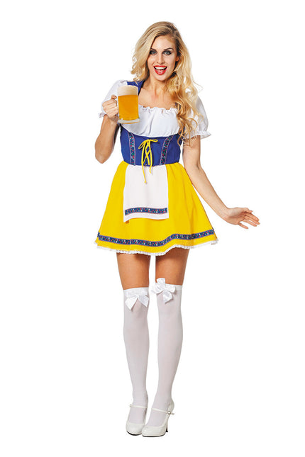 Dirndl Jurk Oktoberfest Geel Blauw