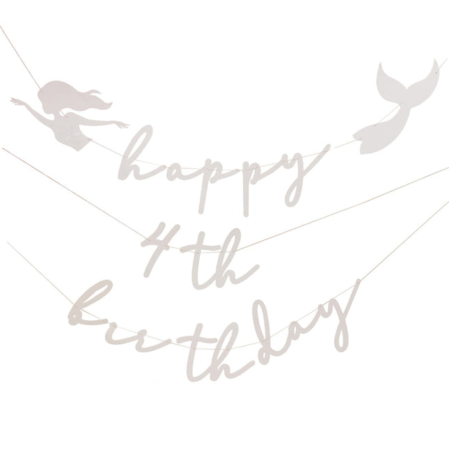 Happy Birthday Letterslinger Personaliseerbaar Zeemeermin 1,15m