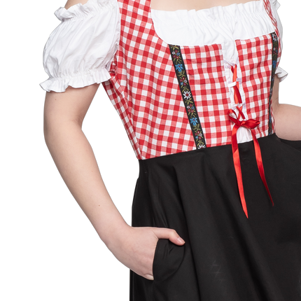 Oktoberfest Dirndl Jurk Oktoberfest Rood Wit Zwart Dames