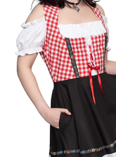 Oktoberfest Dirndl Jurk Oktoberfest Rood Wit Zwart Dames