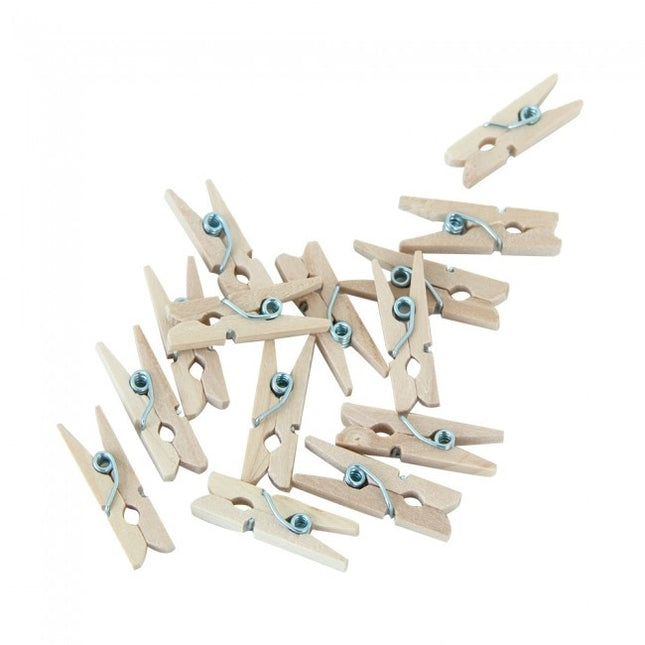 Mini Knijpers Hout 24st