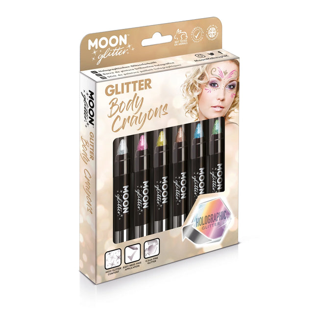 Moon Glitter Holographic Body Crayons Silver 3.2g