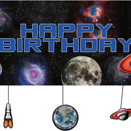 Space Party Banner Happy Birthday 1,52m