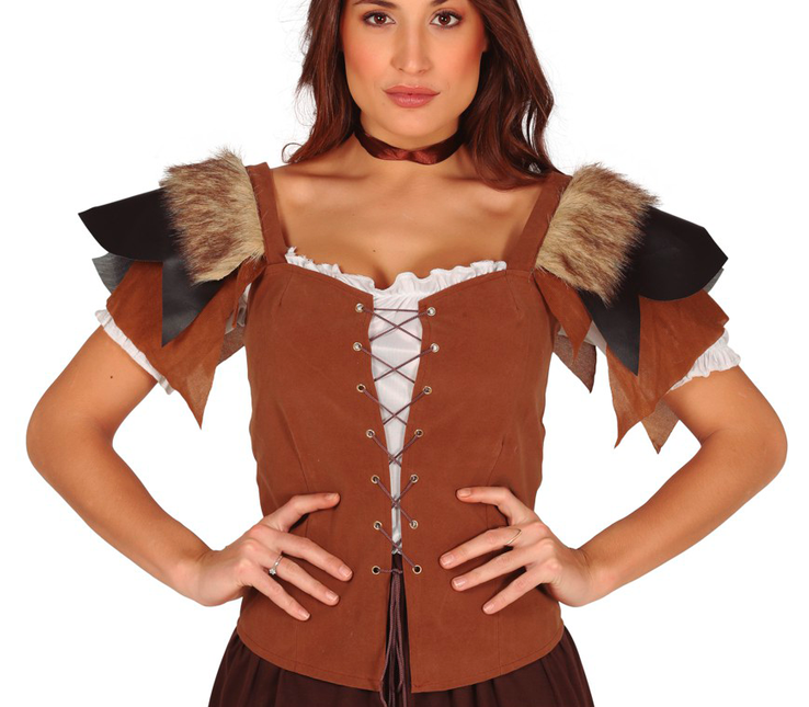 Vest Leer Dames Bruin L