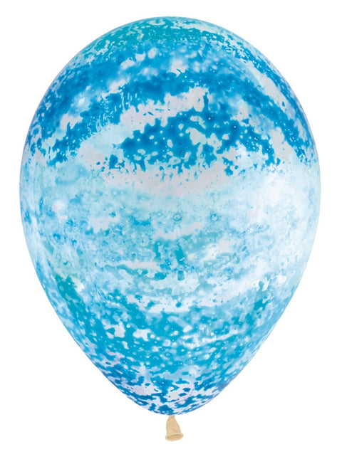 Ballonnen Graffiti Blue Crystal Clear 30cm 25st