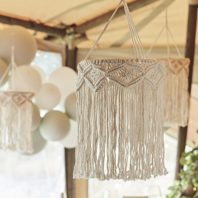 Beige Hangdecoratie Macrame 40cm