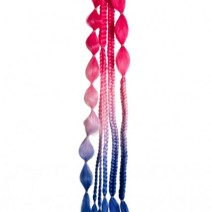 Hair Extension Festival Red/Soft Pink/Blue