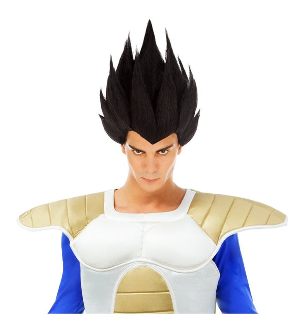 Vegeta Saiyan Pruik Zwart Dragon Ball Z