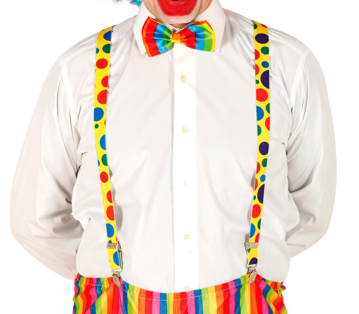 Clown Bretels Stippen 92cm