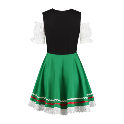 Oktoberfest Dirndl Jurk Oktoberfest Zwart Groen Dames 2 Delig