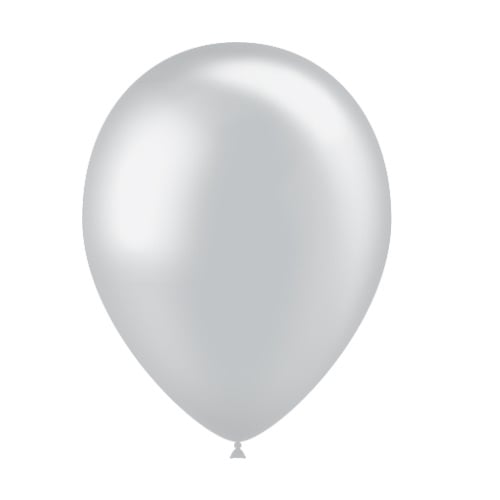 Zilveren Ballonnen Metallic 25cm 10st