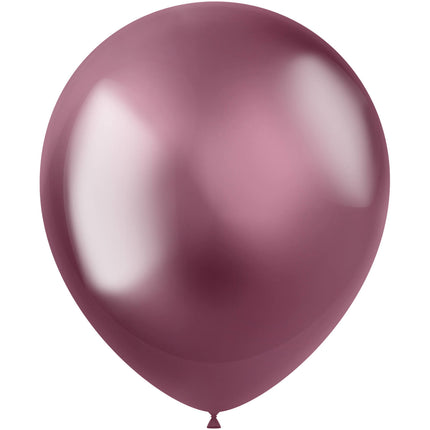 Roze Ballonnen Chroom 33cm 10st