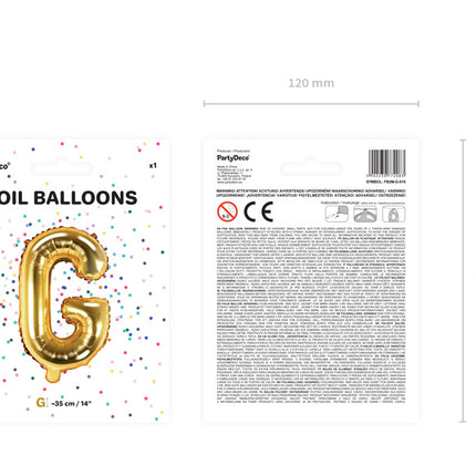 Folie Ballon Letter G Goud Leeg 35cm