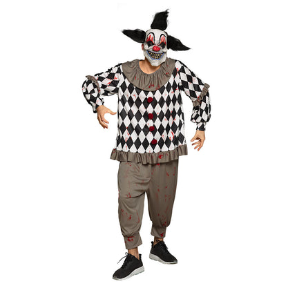 Halloween Clown Kostuum Wit Zwart M/L