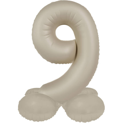 9 Jaar Cijfer Ballon Nude Mat 72cm