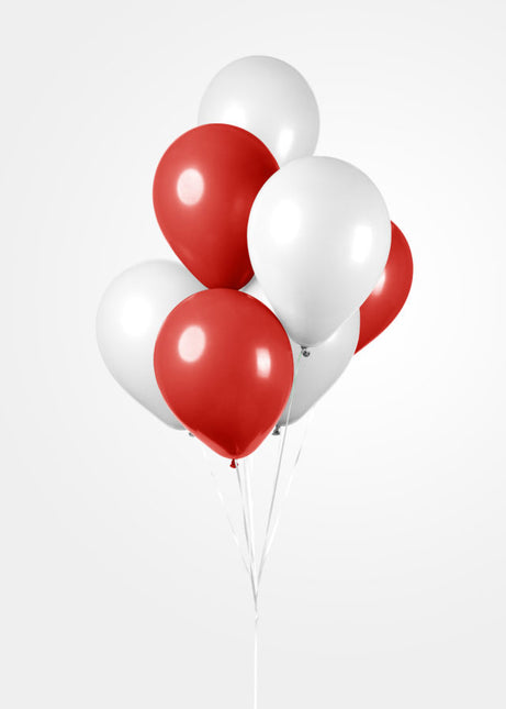 Rood Witte Ballonnen 30cm 10st