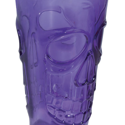 Paars Halloween Glas Doodshoofd 15cm