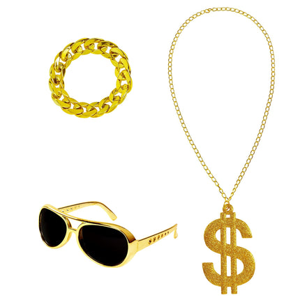 Rapper Accessoireset Goud 3 delig