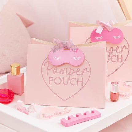 Roze Uitdeeltasjes Pamer Pouch 20cm 5st