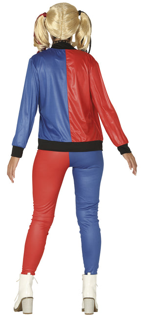 Harley Quinn Kostuum Rood Blauw Dames