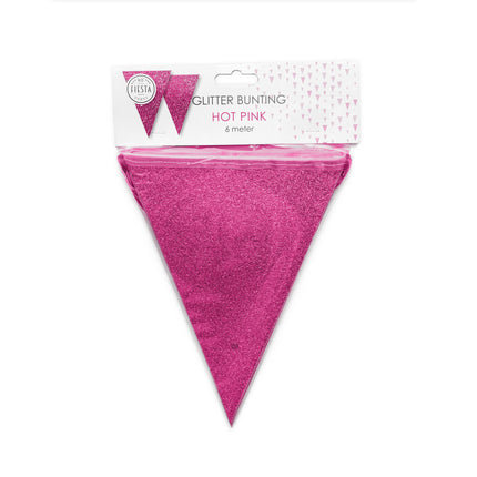 Fuchsia Vlaggenlijn Glitter 6m