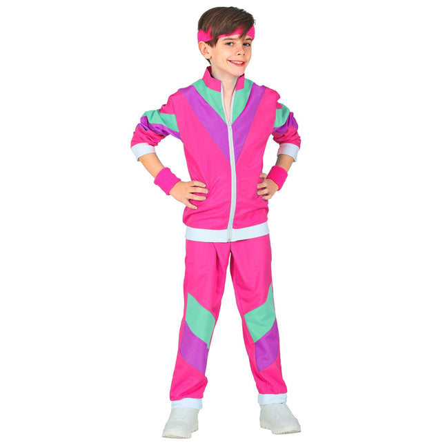 Neon 80S Trainingspak Fout Roze Kind