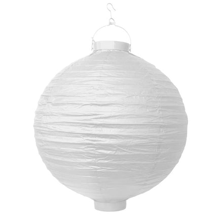 Witte Lampion Rond met lampje 30cm