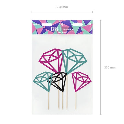 Cupcake Toppers Diamant 25,5cm 5st