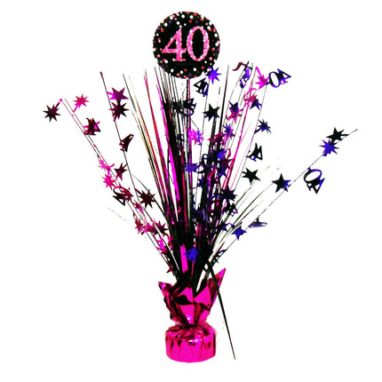 Tafeldecoratie 40 Jaar Happy Birthday Roze 33cm