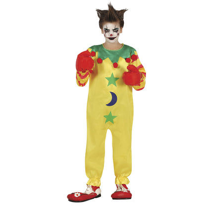 Horror Clown Halloween Kostuum Kind Geel