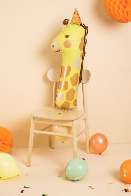 Helium Ballon 1 Jaar Giraffe Leeg 82cm