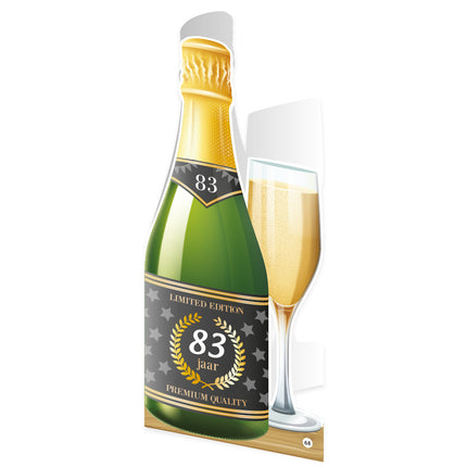 Champagne Kaart 83 Jaar 18cm