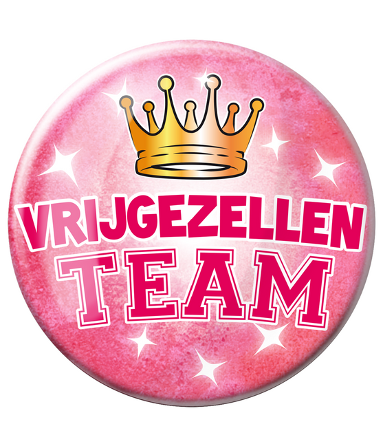 Button Vrijgezellen Team Vrouw 10,2cm