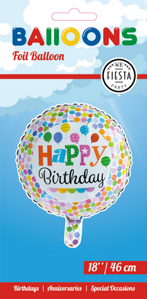 Helium Ballon Happy Birthday Stippen Versiering 45cm leeg