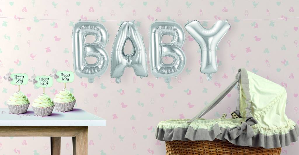 Geboorte Ballonnen Letter Set Baby 36cm