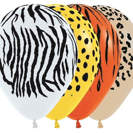 Ballonnen Jungle Stripes Mix 30cm 25st