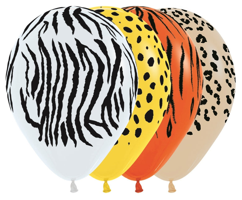 Ballonnen Jungle Stripes Mix 30cm 25st