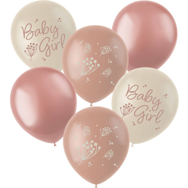 Geboorte Ballonnen Babygirl 33cm 6st