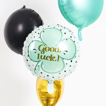 Helium Ballon Good Luck Klaver Leeg 45cm