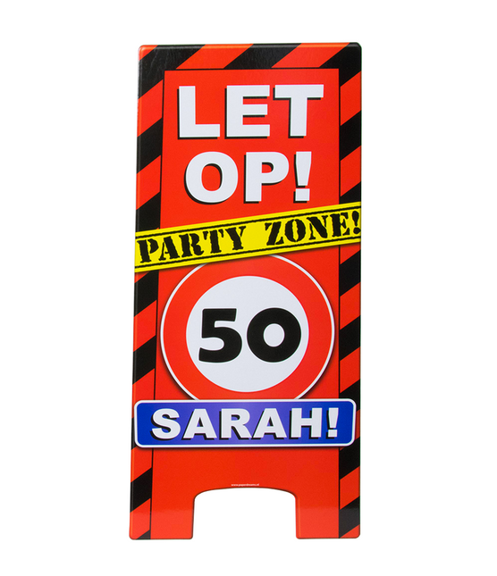 Sarah Warning Sign 50 Jaar 62,5cm