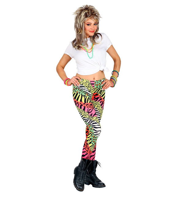 Neon 80S Legging Dames Gekleurd