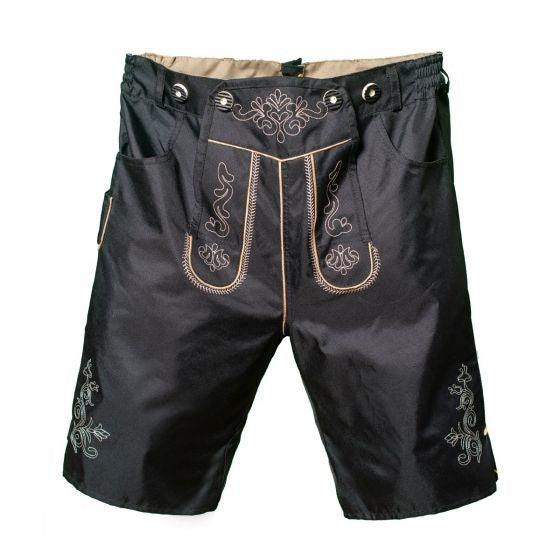 Lederhose Kort Zwart en Bretels