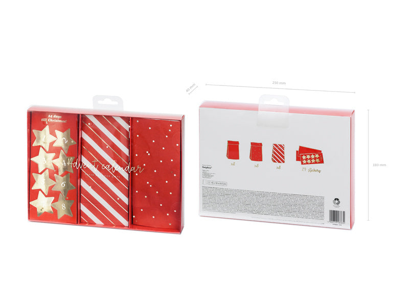 Adventkalender Tasjes Rood