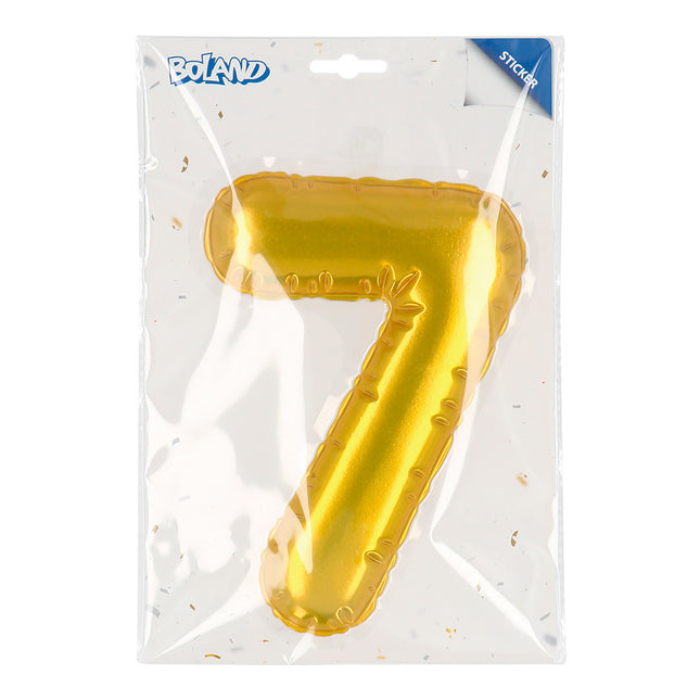 Gouden 7 Jaar Stickers Folieballon 20cm