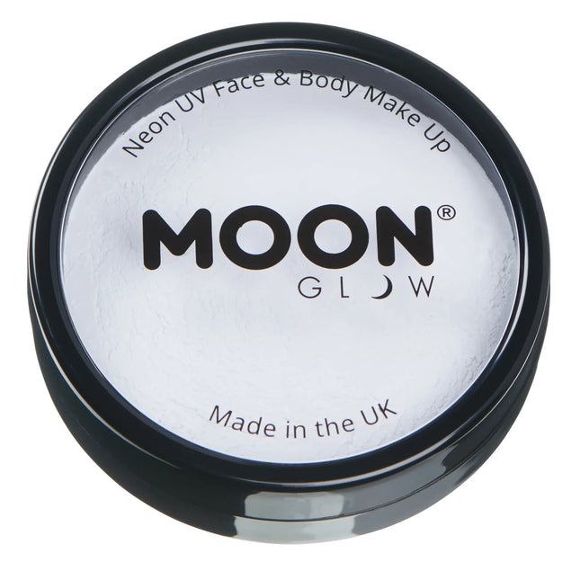 Moon Glow Neon UV Pro Face Paint Cake Pots White 36g