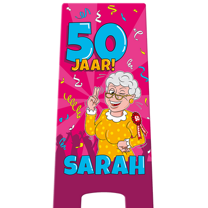 Warning Sign Sarah Cartoon 58cm