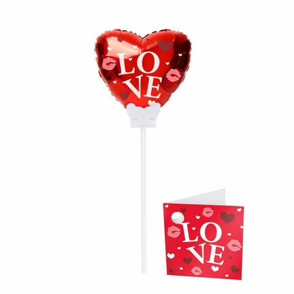 Hartjes Ballon Love Mini 15cm met Kaartje