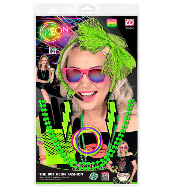 Neon 80S Accessoireset Groen 5 delig