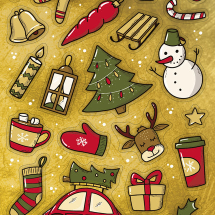 Stickers Kerst Glitter